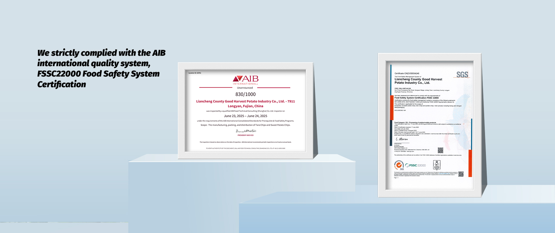 Certificats AIB et FSSC22000